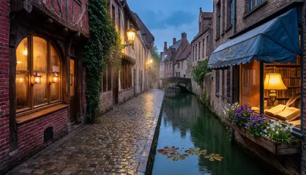 European canal street scene generated by Qwen-Image-2.0