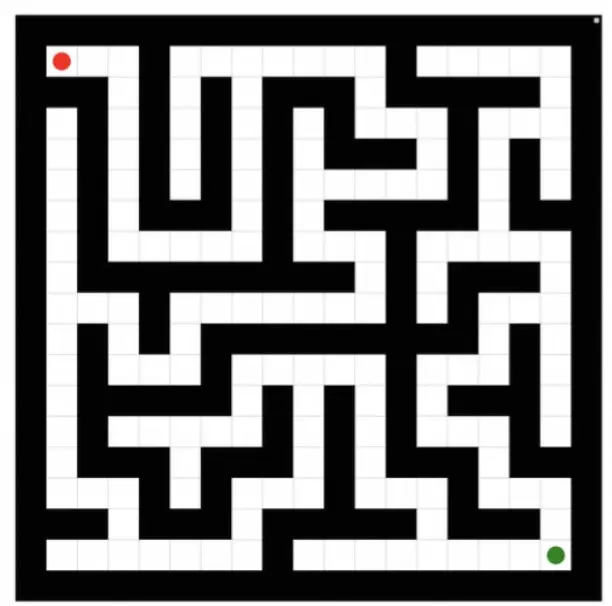 Qwen 3.5 analyzing a maze image and providing step-by-step reasoning to find the solution path